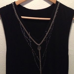 Beautiful sequined black jersey dress