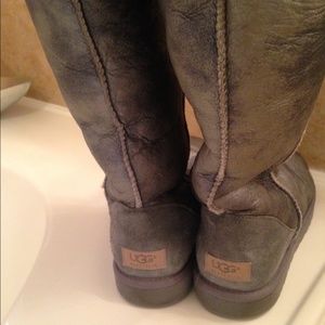 UGG Tall Boots, Metallic Silver