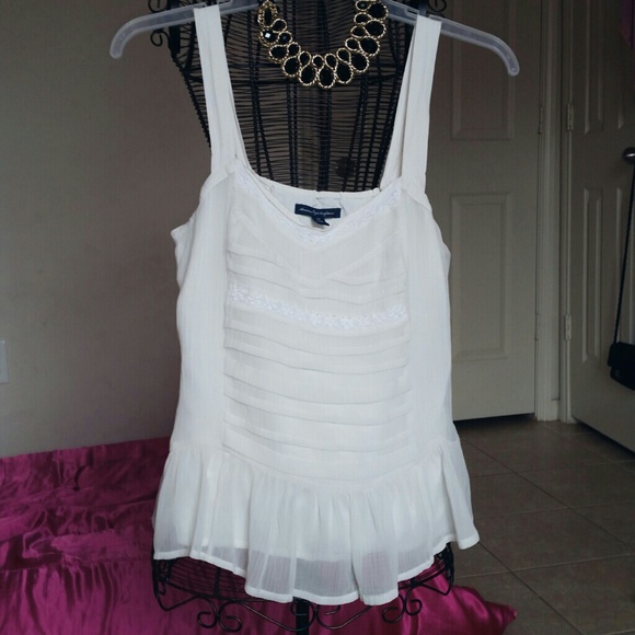 White Flowy Top