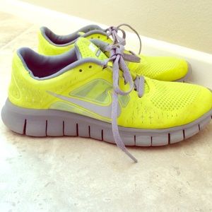 Nike free run 3 in lime green and grey