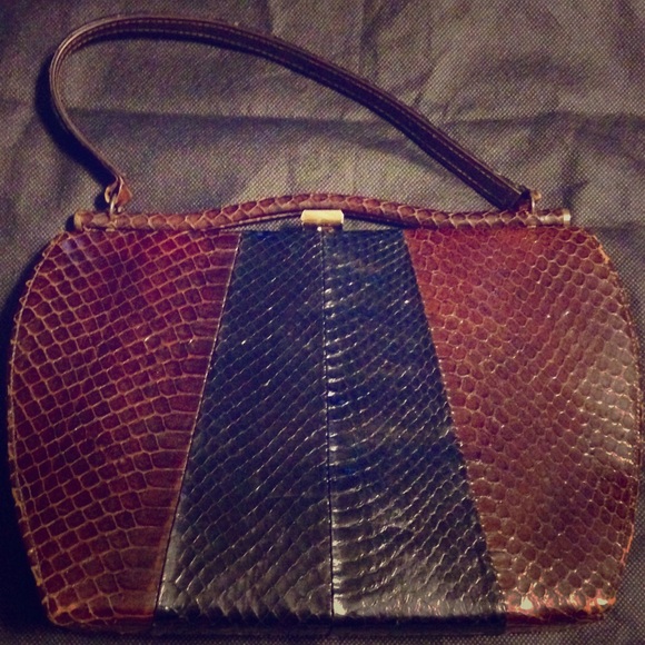 Vintage Brown and Black Clutch