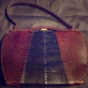 Vintage Brown and Black Clutch