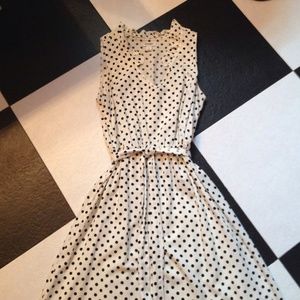 Summer sleeveless dress, classic polka dot