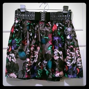 Floral Print Silky like Skirt