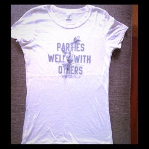 "Parties well with others" tee