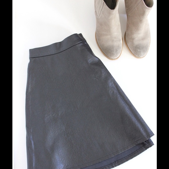 Faux leather skater skirt