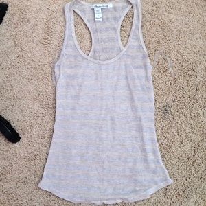 American Rag Oatmeal and Silver Striped Tank