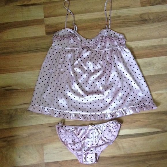 2piece pink w/polka dots nighty