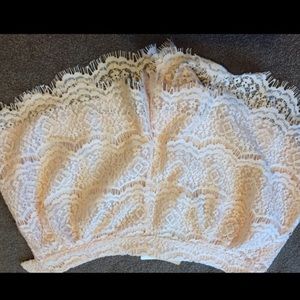 Baby pink lace shorts