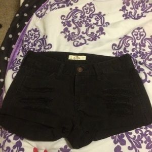 black destroyed Hollister shorts