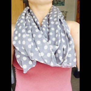 Gray Polka Dot Scarf