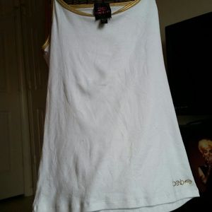 White flowy Bebe shirt