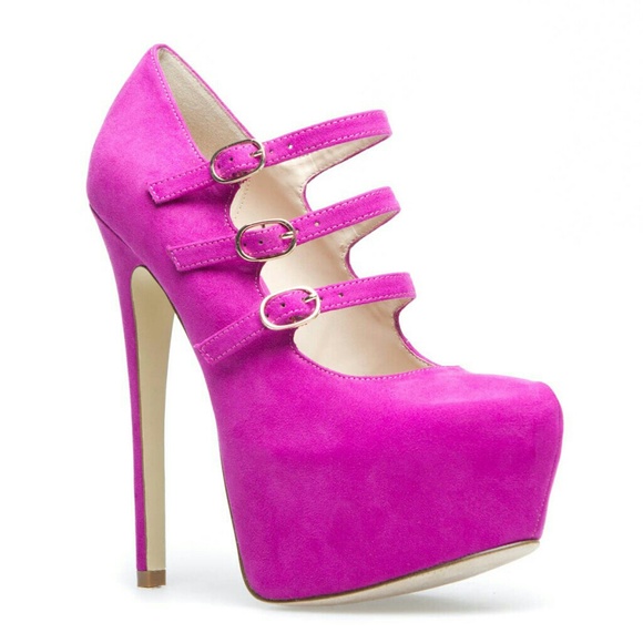 MaryJane Style 6 inch platforms FUSHIA SZ. 8