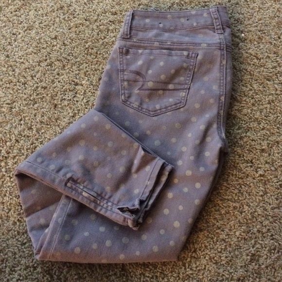American eagle polka dot skinny jeans