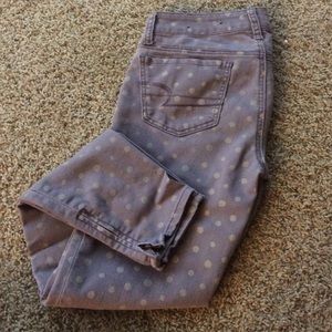 American eagle polka dot skinny jeans