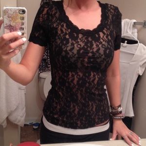 ⭐️Black lace fitted top