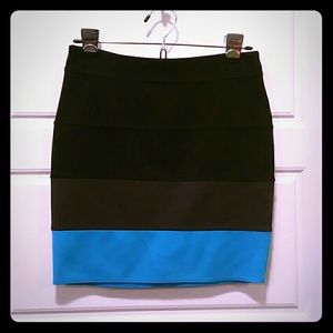 SALE! Black Gray and Blue Bandage Skirt