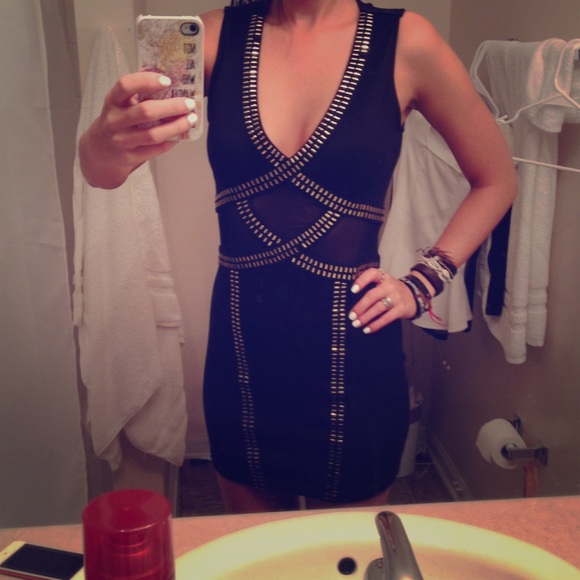 Clearance black studded dress