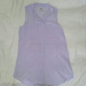 Lilac flowy translucent top