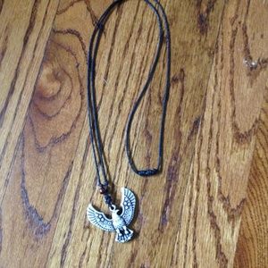 Native American eagle bone carved necklace