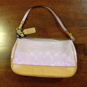 Coach small pouchette pink logo purse