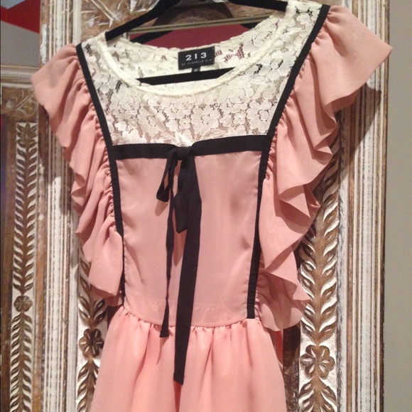 Pink ruffle blouse
