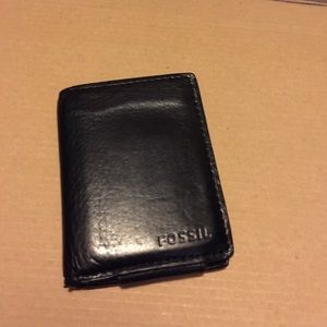 Men's black leather wallet