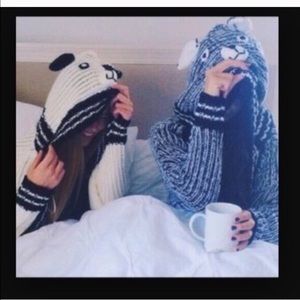 Black/gray teddy bear cardigan LF