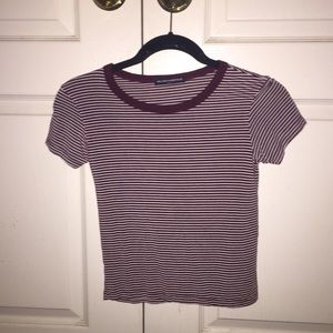 Maroon Striped Brandy Melville Shirt