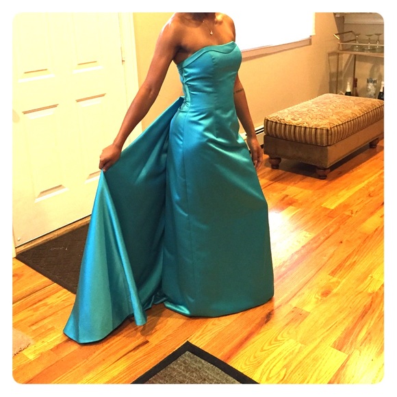 Blue dress with train