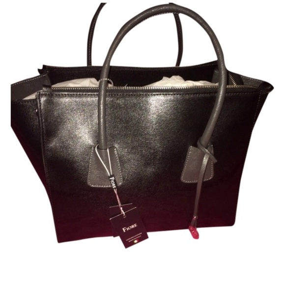 Isabella fiore black leather tote