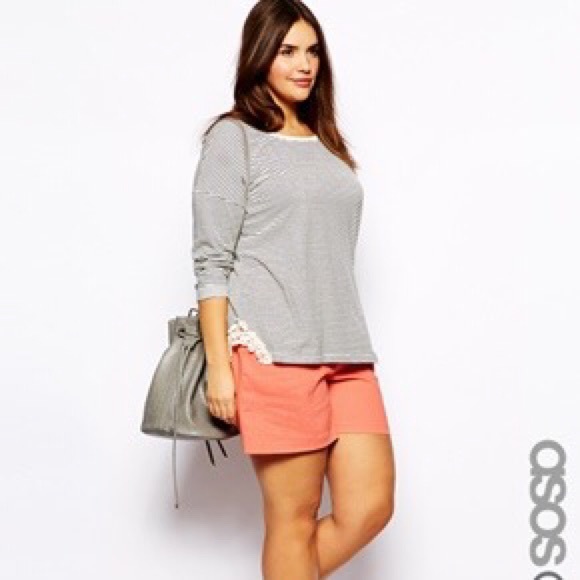 ASOS CURVE Linen High Waist Short