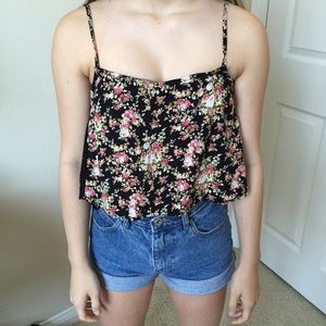 Floral Crop Tank Top