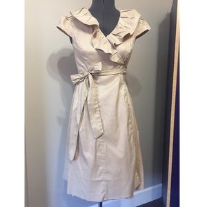 Beautiful neutral wrap dress