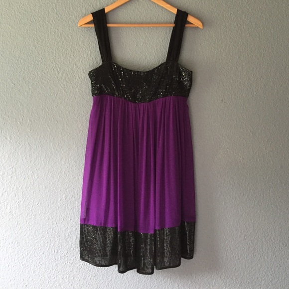ABS purple and black dress