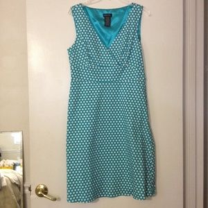 Teal polka dotted dress