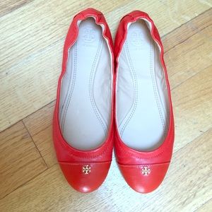 Like new orange Tory Burch Flats