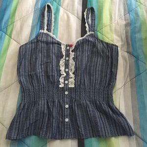 Button up Top with lace detail.