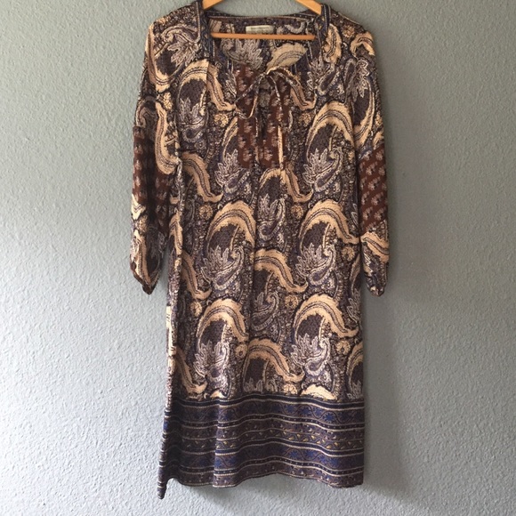 Paisley brown and blue dress
