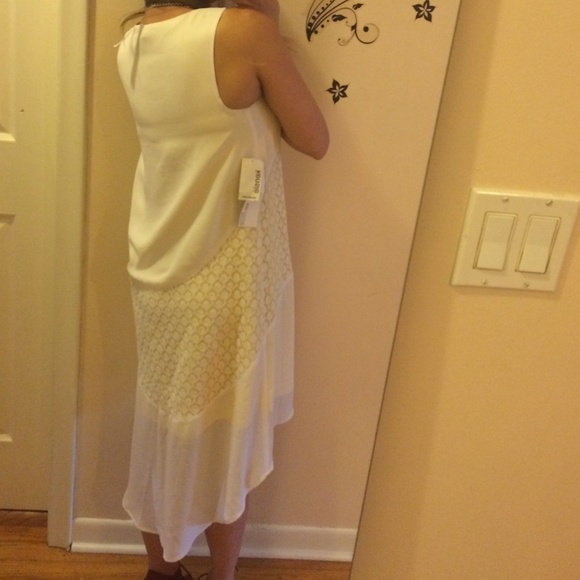 KENSIE white/yellow high low dress - Picture 2 of 4