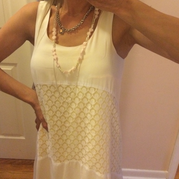 KENSIE white/yellow high low dress - Picture 3 of 4