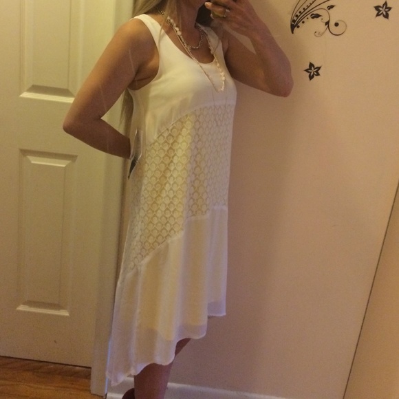 KENSIE white/yellow high low dress - Picture 4 of 4