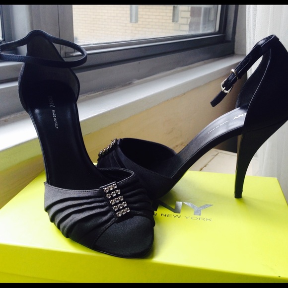 Satin DKNY open toe sandals