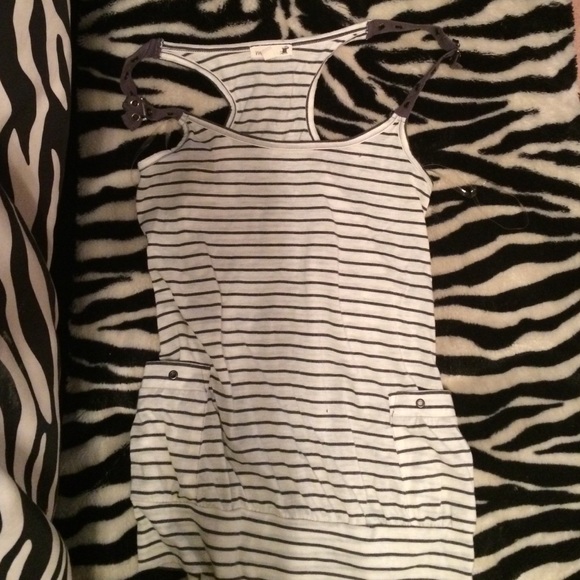 Striped Tank Top with Unique straps NWOT