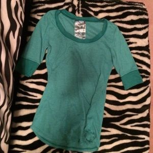 Delia's Waffle Shirt Seafoam Green