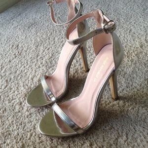 Silver Strappy Heels