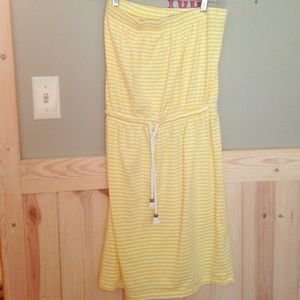 Yellow and white striped gap Sun dress