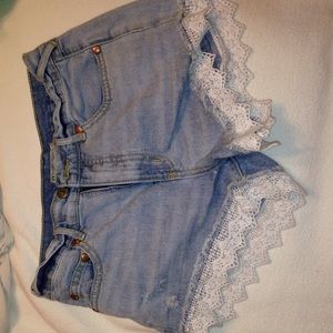 Free People high wasted lace shorts