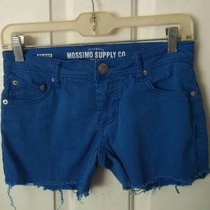 Bright blue skinny shorts