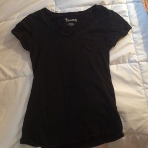 black vneck shirt